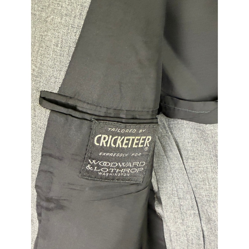 Vintage 60s Cricketeer Grey 2 Piece Suit Woodward & Lothrop 35x29.5 - Picture 5 of 16
